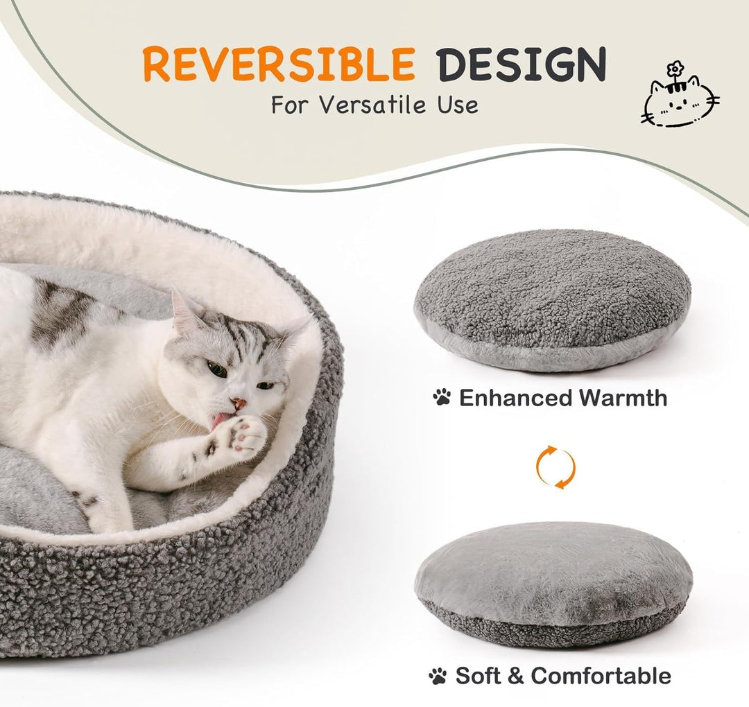 Explaining all Parts of Grey Cozy Pet Bed
