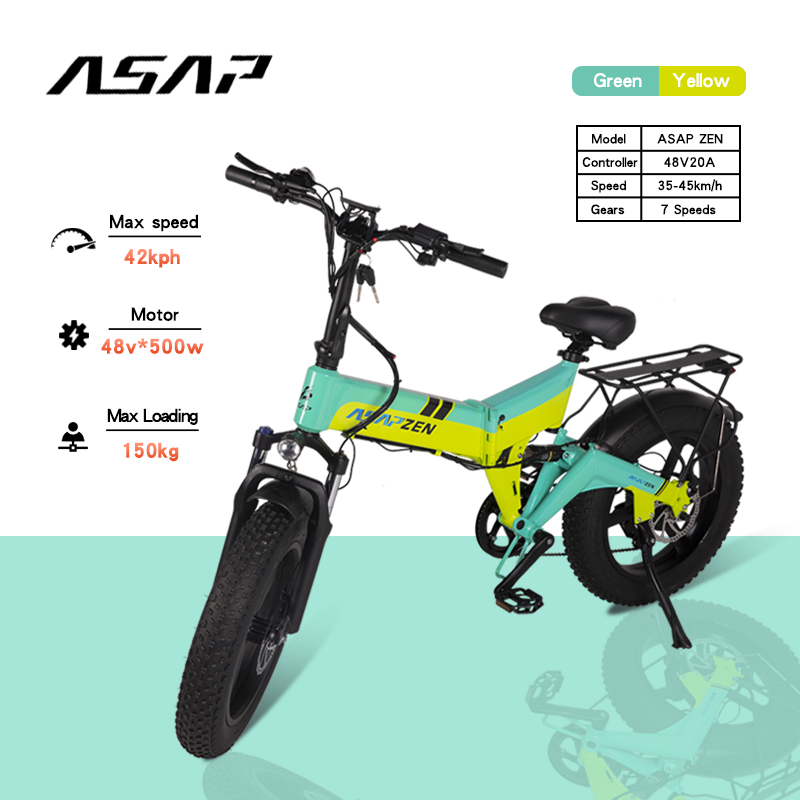 Adult Electric (500W/40KM Range/ 40KMPH Top Speed) Yellow & Blue - ZEN