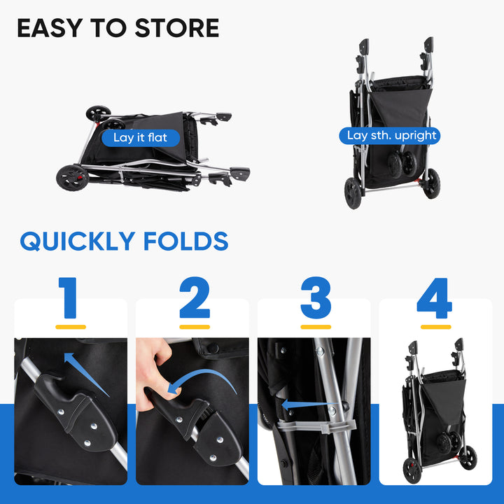 Four-Wheel Pet Stroller Cart