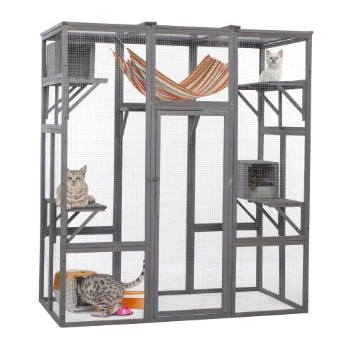 Oversized Grey Cat Cage