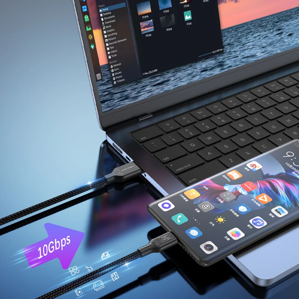 10Gbps USB-A to USB-C Cable – Fast Data Transfer

