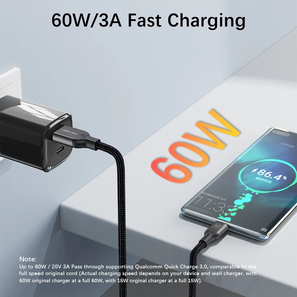 10Gbps USB-A to USB-C Cable – Fast Data Transfer in black color 

