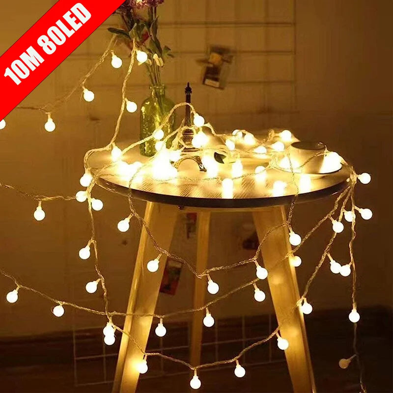 10 M 80 LED Ball String Lights 