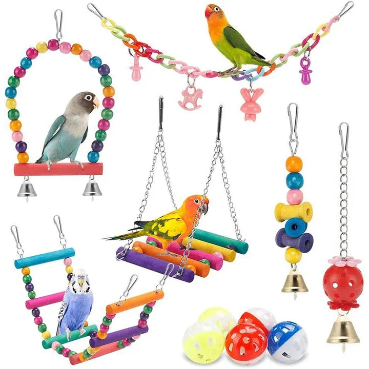 11Pcs Bird Cage Toys for Parrots