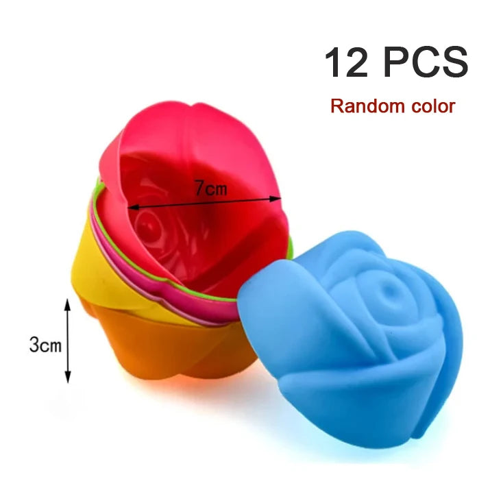 12pec Rose-Shaped Cake Molds