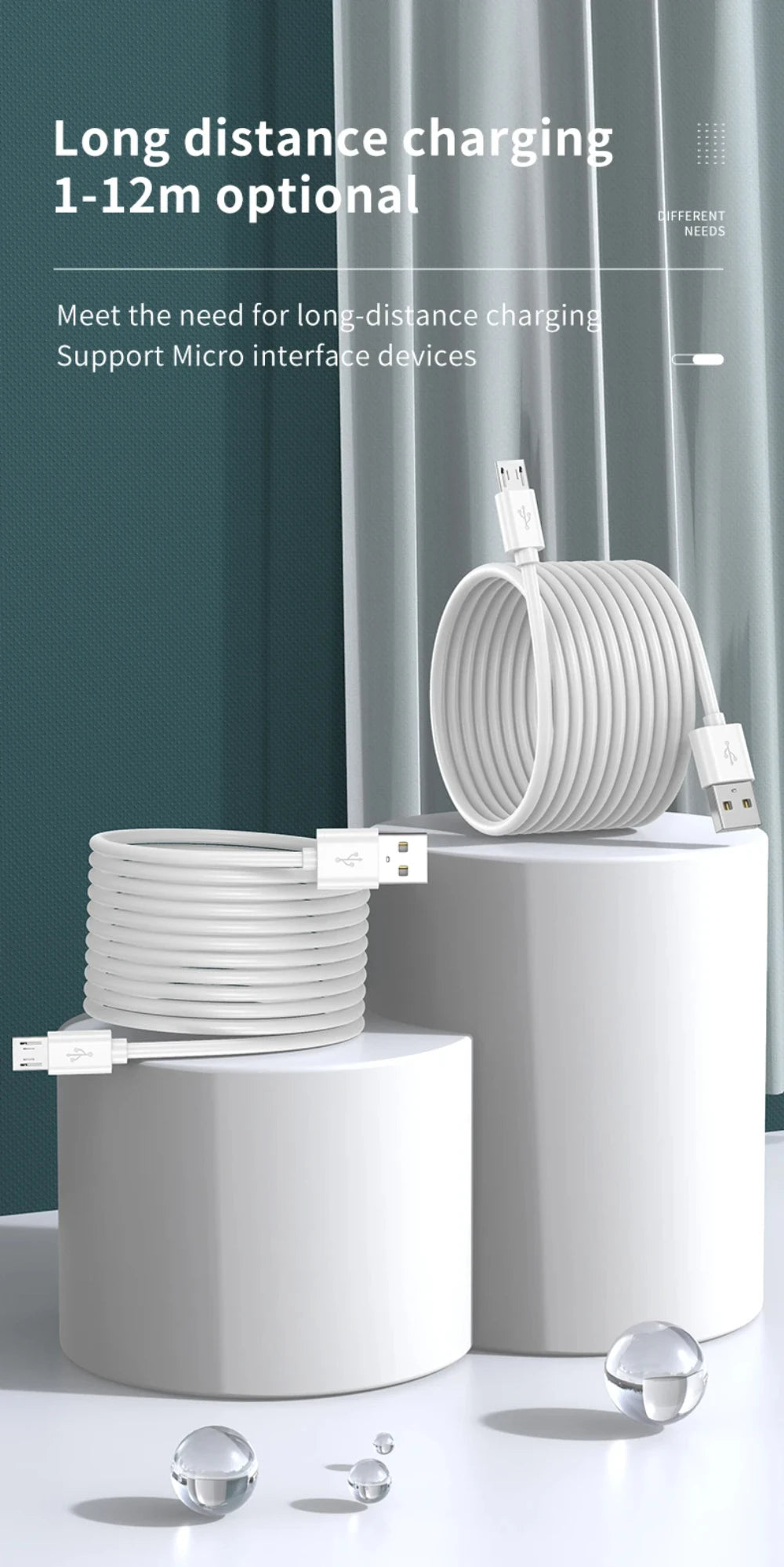 14m Micro USB Cable for Power Bank, Camera

