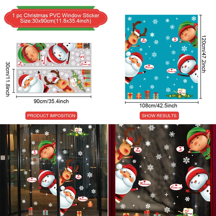 1 Pc of Christmas PVC window stickers