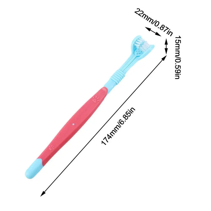 1 pcs Dog and Cat Three-Head Toothbrush
