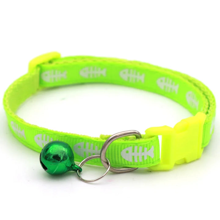 1 pec Kitten Collar with Bell and Fish Bone Design
