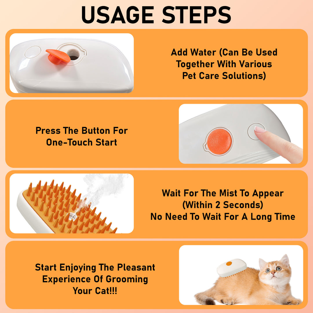 Hair Removal Steam Brush Usage Steps