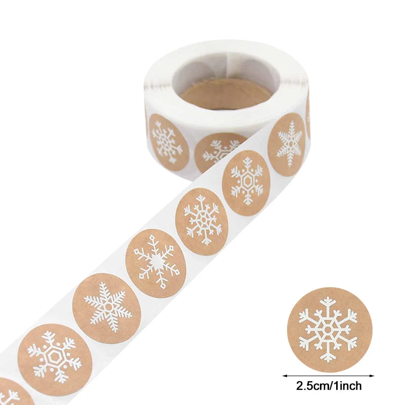 1inch Snowfall design Christmas sealing stickers