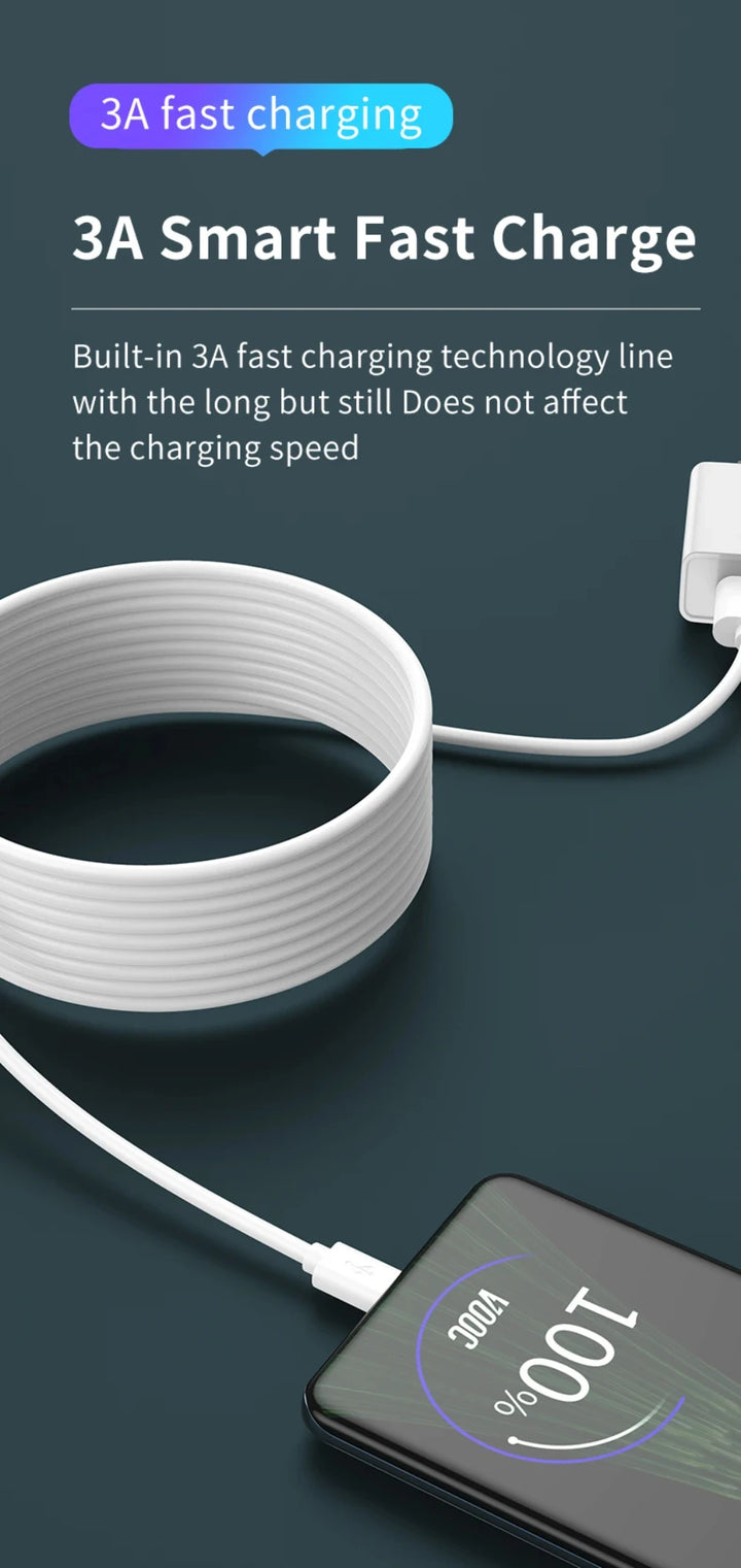1m–14m Fast Charging Micro USB Cord

