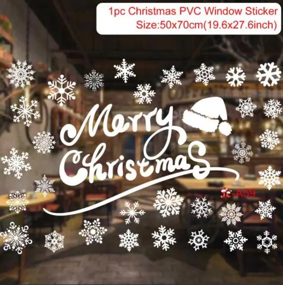 1pc of Merry Christmas windows stickers