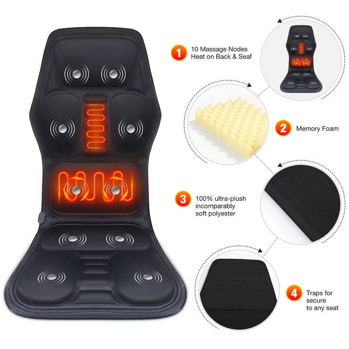 1 pec Electric Heating Massage Mat for Car & Home
