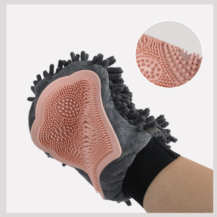 2-in-1 pet brush massaging glove