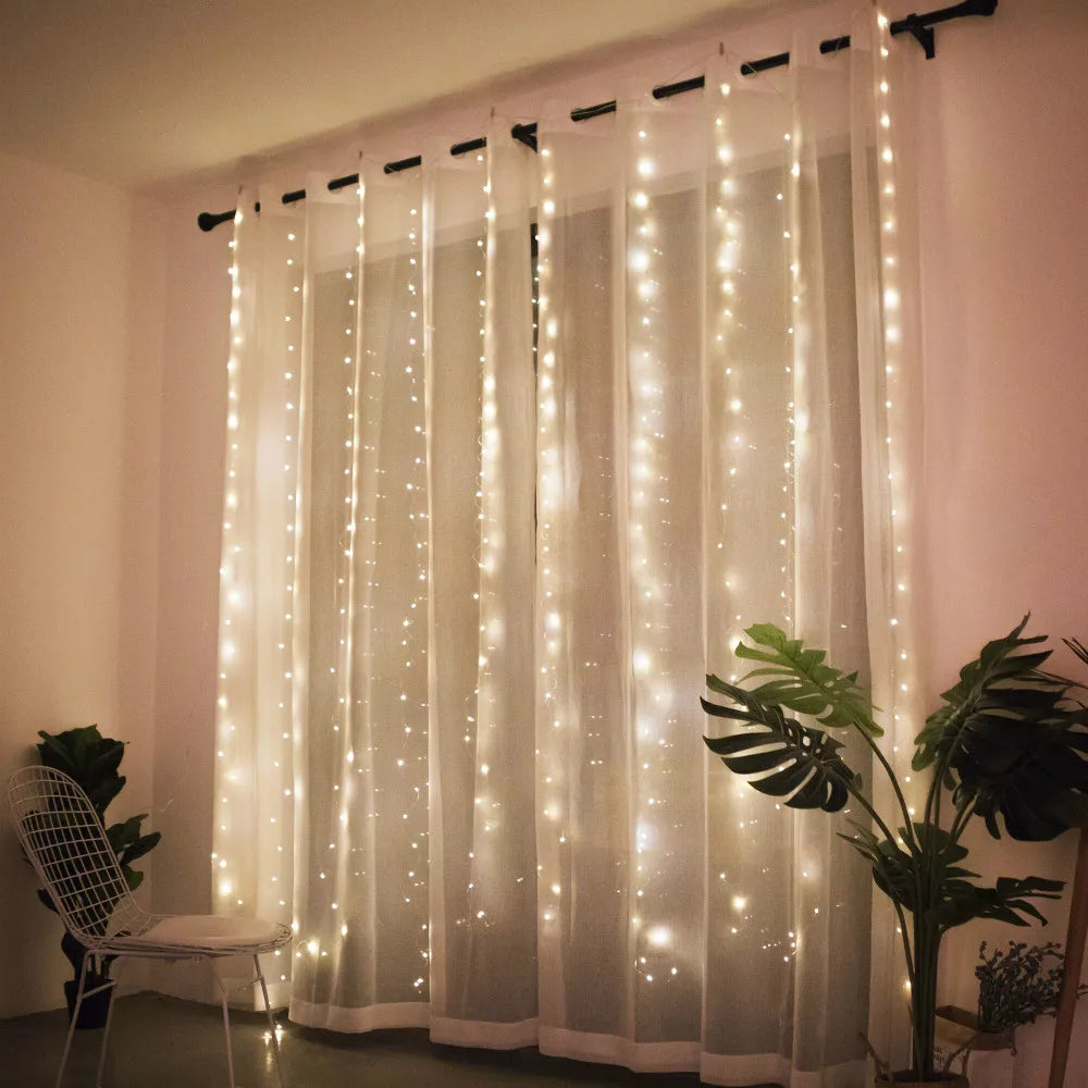 2024 New Year curtain LED light garland