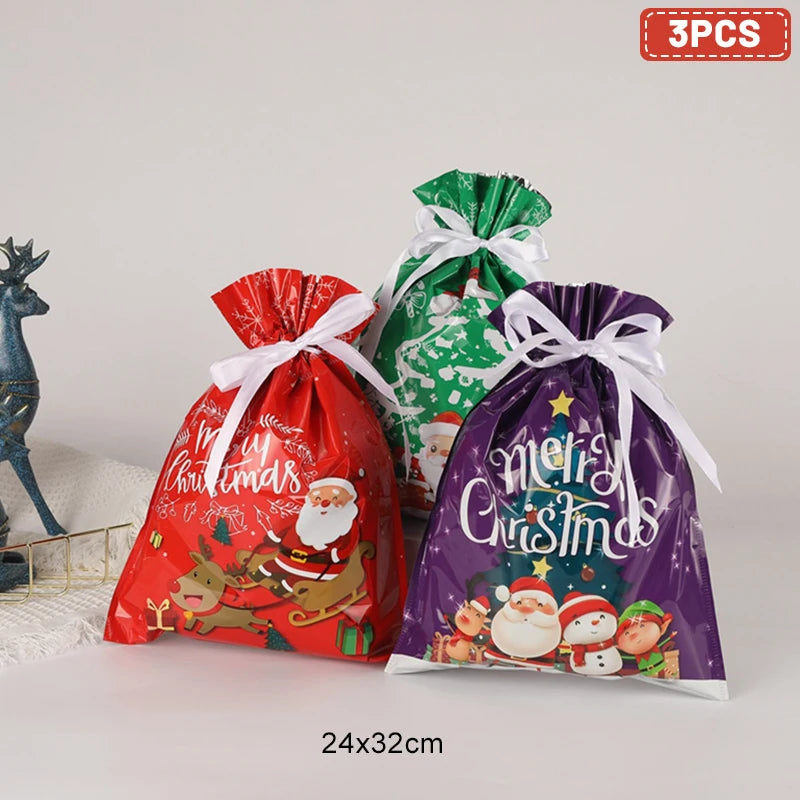 2025 Large Christmas Drawstring Candy Bags