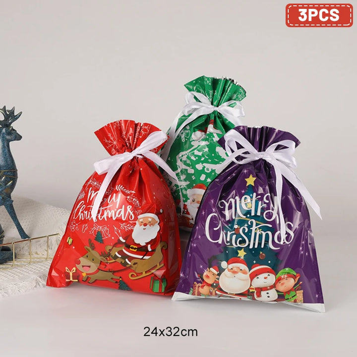 2025 Large Christmas Drawstring Candy Bags