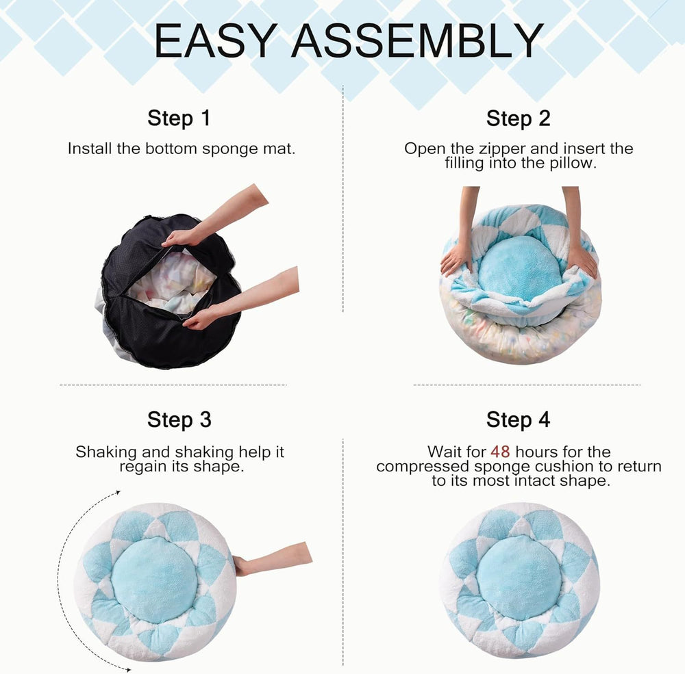 Easy Assemble of Mewfoon Donut Cat Bed