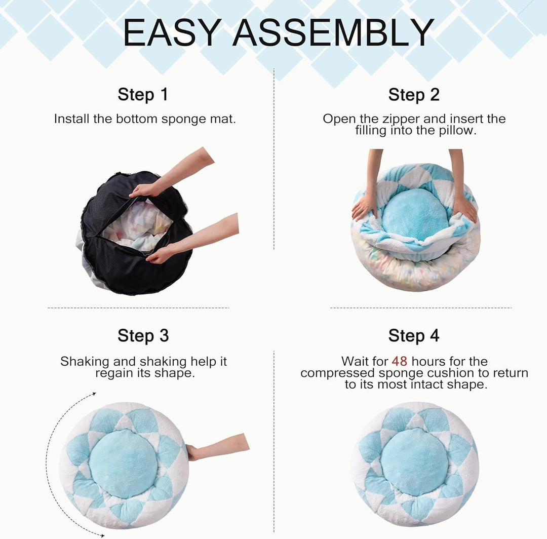 Easy Assemble of Mewfoon Donut Cat Bed