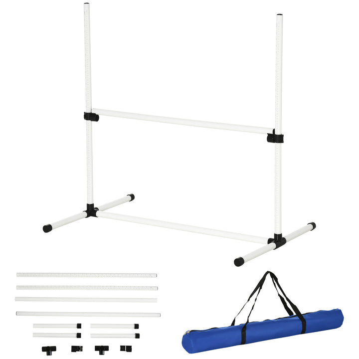 White adjustable stand with carrying bag