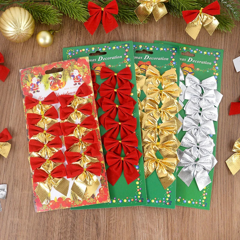 24-piece set of Christmas bowknot pendants