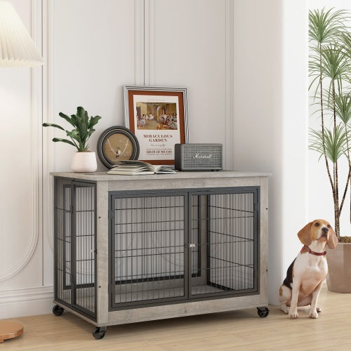 Grey Furniture Style Dog Cage