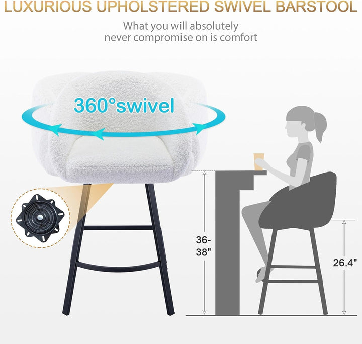 26-Inch Swivel Counter Stools for Kitchen
