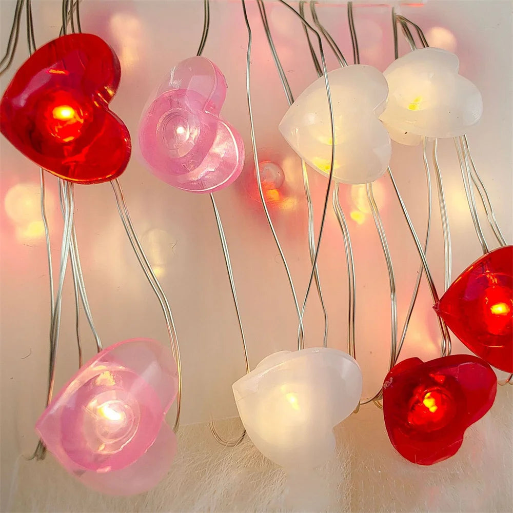 2M 20LED heart garland lights