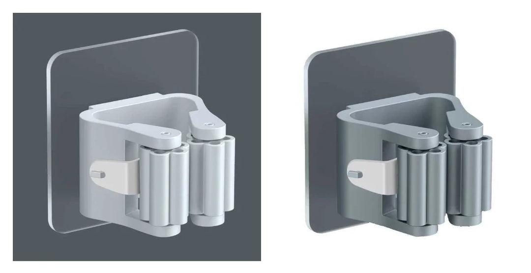 2pcs Gray and White Mop Organizer