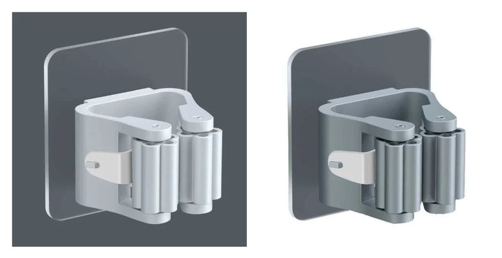 2pcs Gray and White Mop Organizer
