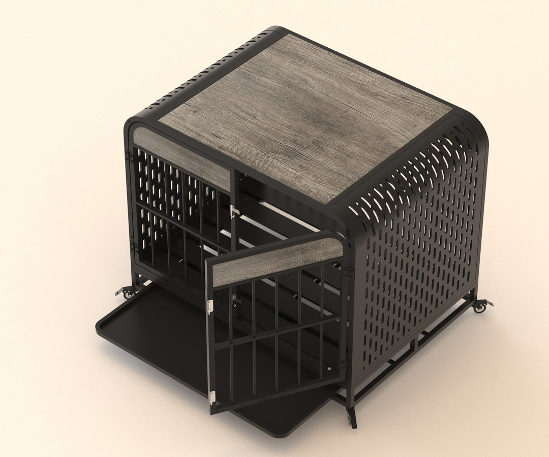33 inch grey dog crate table