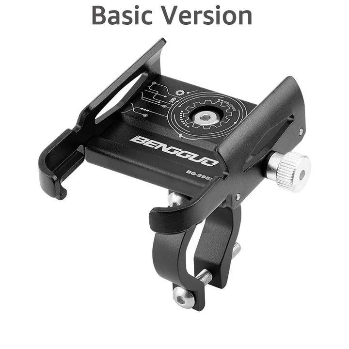 360° Rotating Handlebar Phone Holder in black color 

