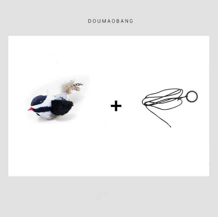 Black and White Parrot Cat Teaser Toy