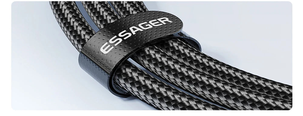 3A Fast Charge iPhone Cable – Nylon Braided in black color 
 
