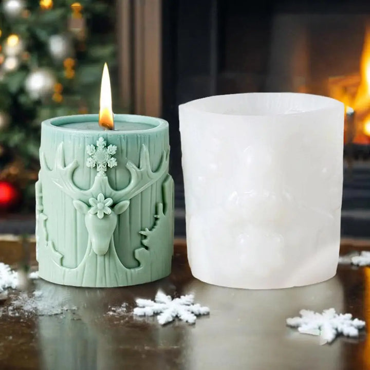 3D Silicone Candle Mold for Christmas and Snowflakes.