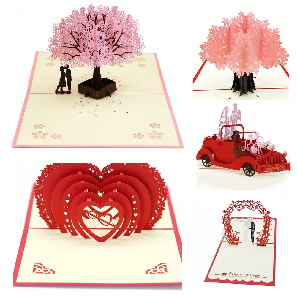 3D pop-up love card with envelope