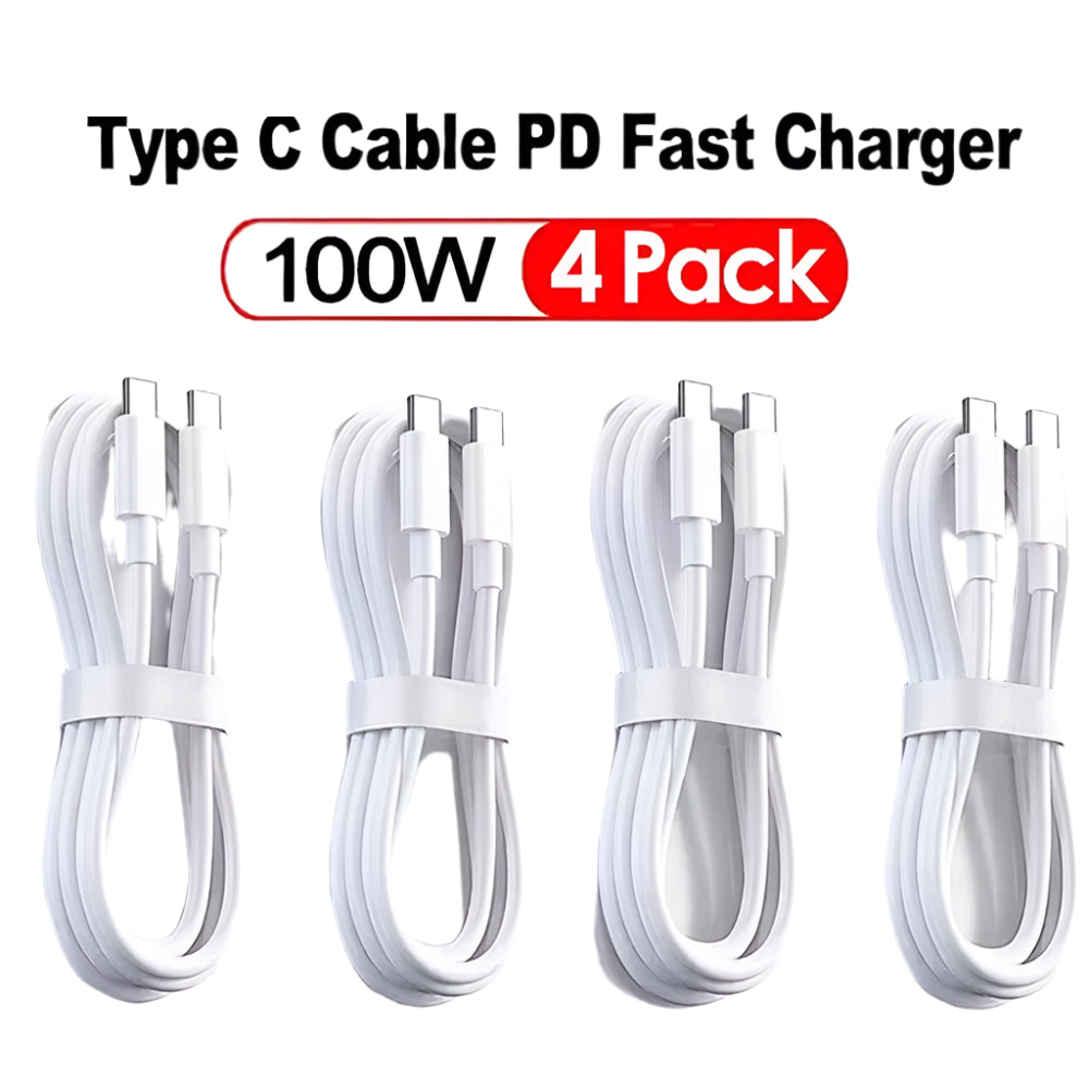 3–4pcs 100W USB Type-C to USB-C Cable – Fast Charging

