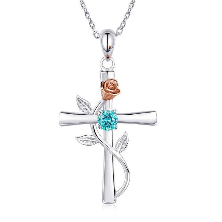 Rose cross necklace women fashion
