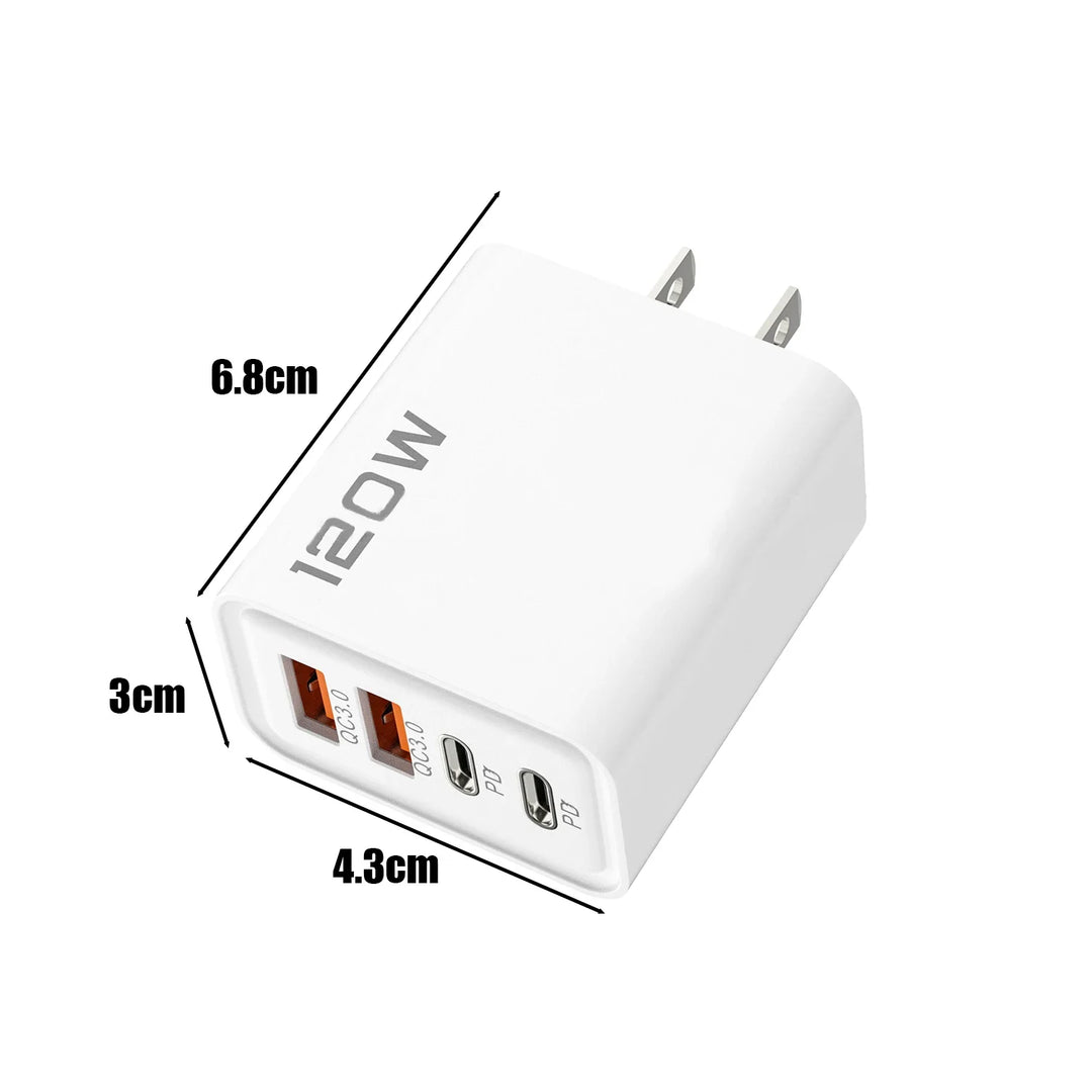 4-Port Fast Charger – 120W Quick Charging

