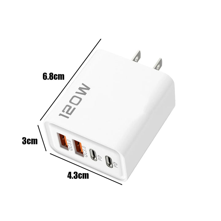 4-Port Fast Charger – 120W Quick Charging

