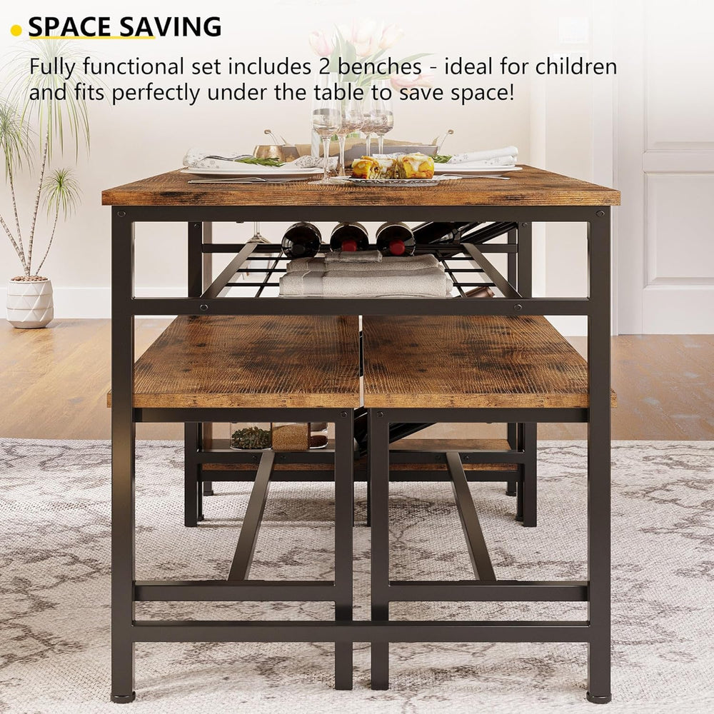 47-Inch Kitchen Table with Benches