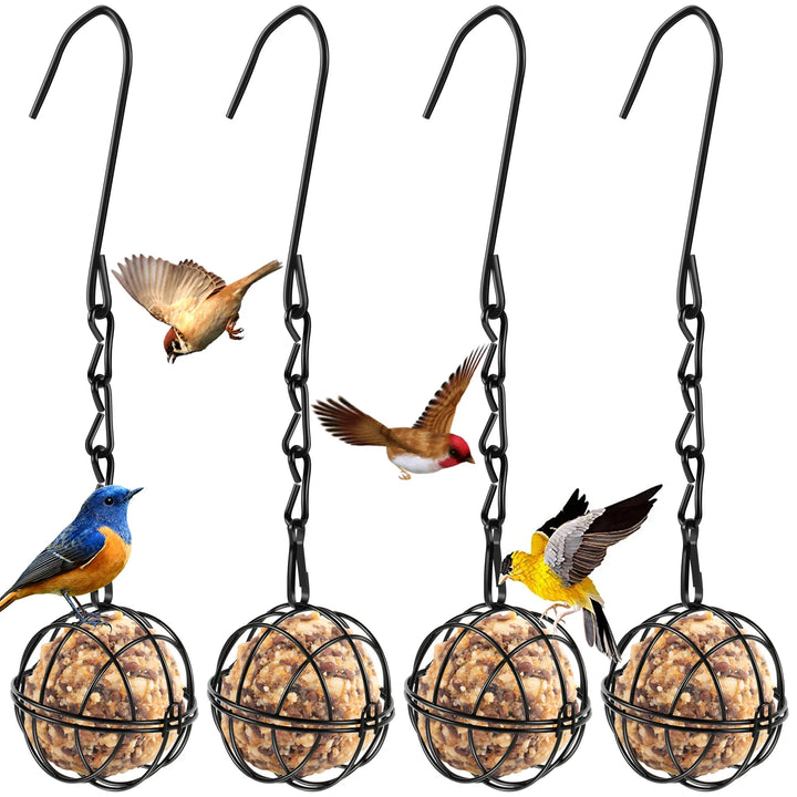 4Pcs Metal Bird Feeders with Hanging Chain