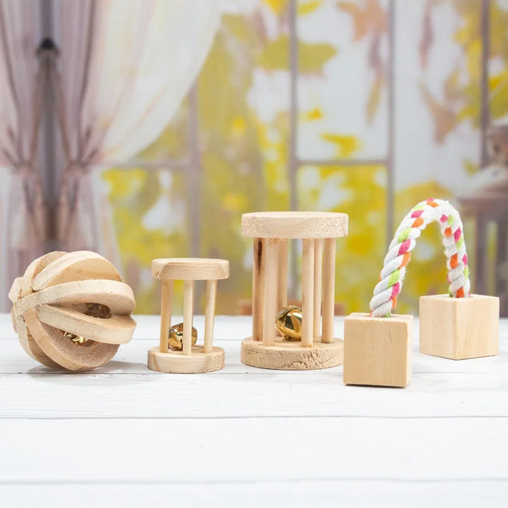 4 pcs Pine Wood Chew Toy for Pets
