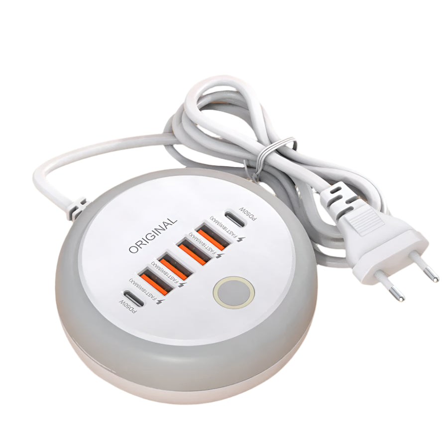 50W Multi-Port USB-C Wall Charger with Touch Nightlight

