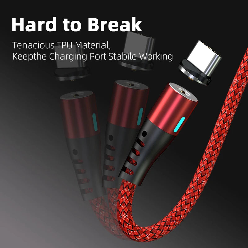 540° Rotating Magnetic Charging Cable – LED

