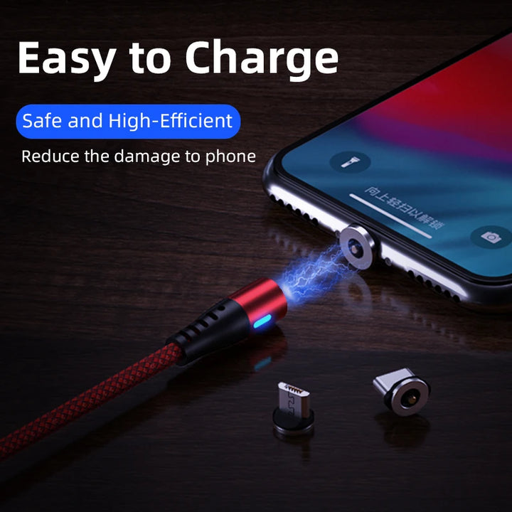 540° Rotating USB Charging Cable – LED Design

