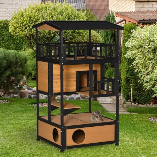 Durable Wooden Cat Home