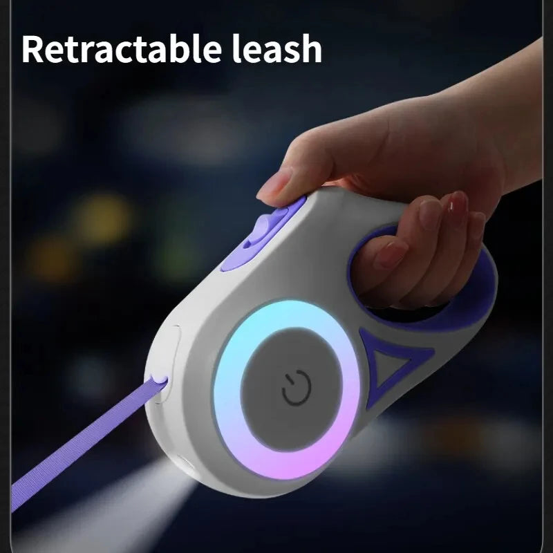 5M Retractable Dog Leash With Flashlight