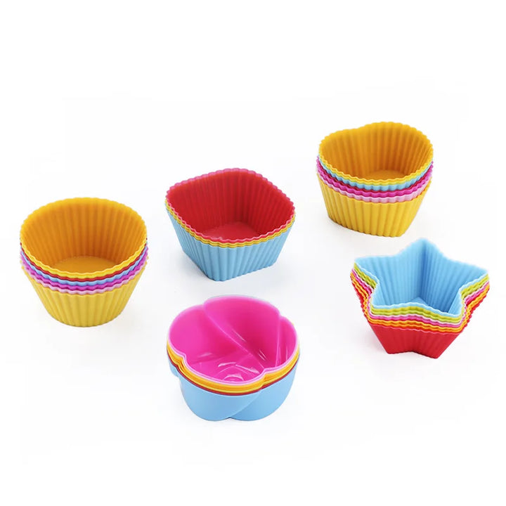 5 shape Silicone Muffin and Cupcake Molds